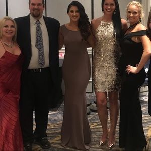 backless bow back maxi dress